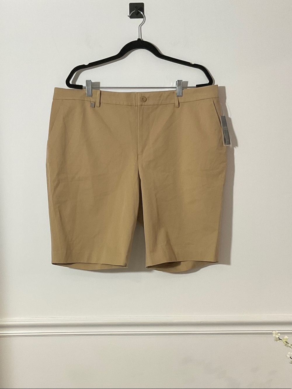 Ralph Lauren Tan Flat-Front Stretch Shorts
